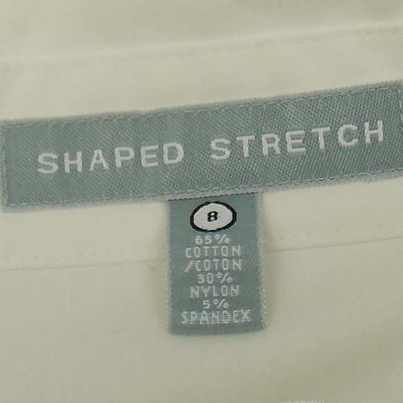 Foxcroft Shaped Stretch Ruched Button Front Collared Boho Style Blouse Size 8 - Picture 8 of 10